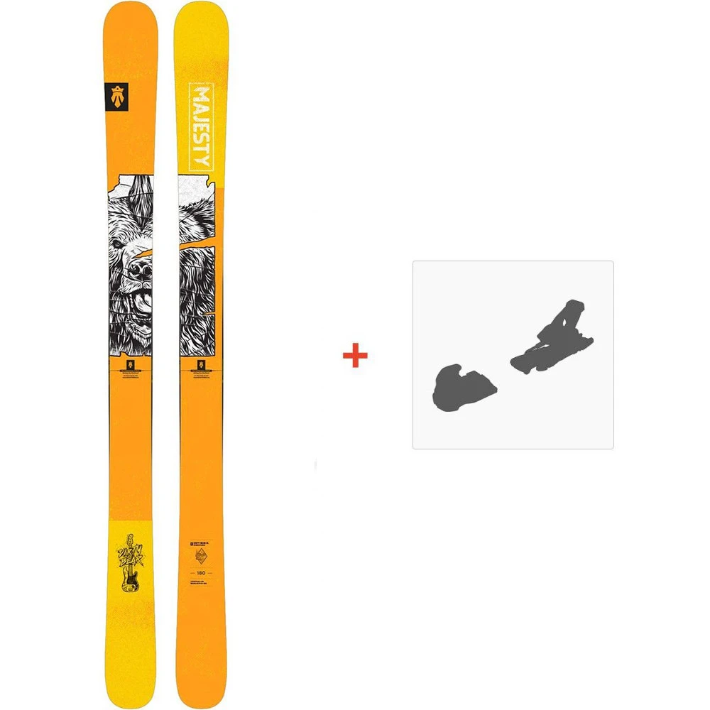 Ski Majesty Dirty Bear XL 2024 + Fixations De Ski 3 Ski Majesty Dirty Bear XL 2024 + Fixations De Ski