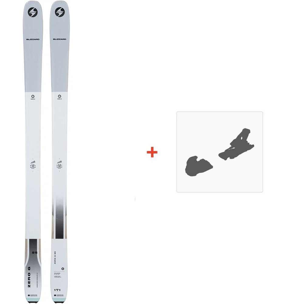 Ski Blizzard Zero G 085 Flat White 2022 + Fixations De Ski 3 Ski Blizzard Zero G 085 Flat White 2022 + Fixations De Ski