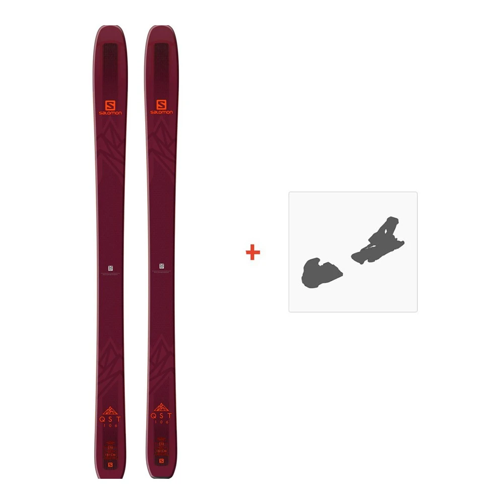Ski Salomon N QST 106 2019 + Fixation De Ski 3 Ski Salomon N QST 106 2019 + Fixation De Ski