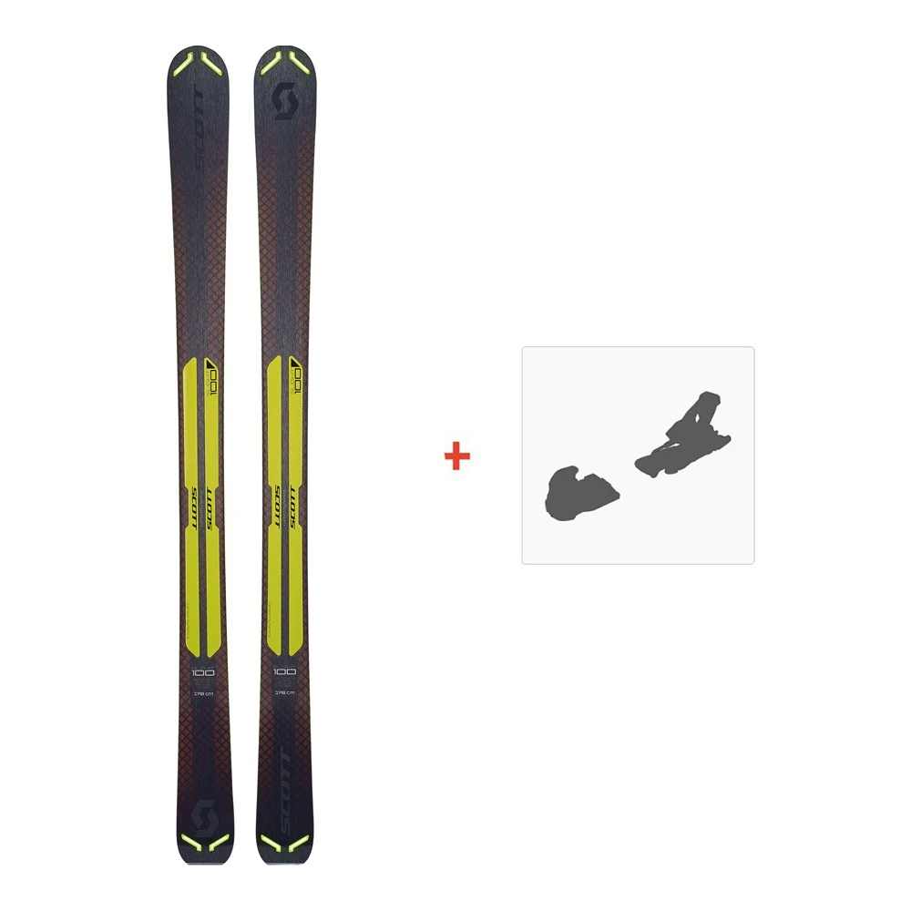 Ski Scott Slight 100 2020 + Fixation De Ski 3 Ski Scott Slight 100 2020 + Fixation De Ski
